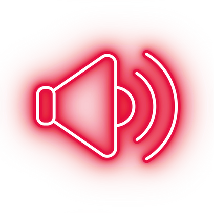 Neon red sound icon