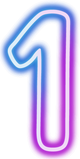 Neon led number 1 one